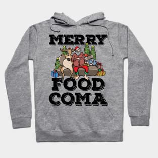 Foodie Gifts Food Coma Funny Christmas Pun Santa Claus Hoodie